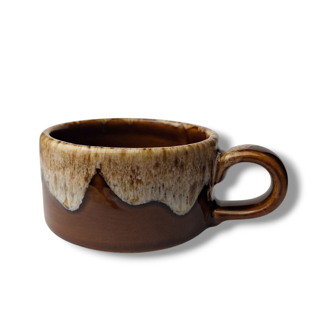 Vintage Bel Terr Pottery Brown Drip Glaze Soup Mug W/ Handle